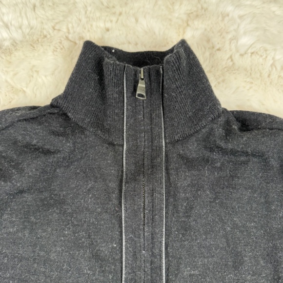 Banana Republic Merino Wool Blend Full Zip Sweater Cardigan Dark Grey Men's Sm - Picture 3 of 8